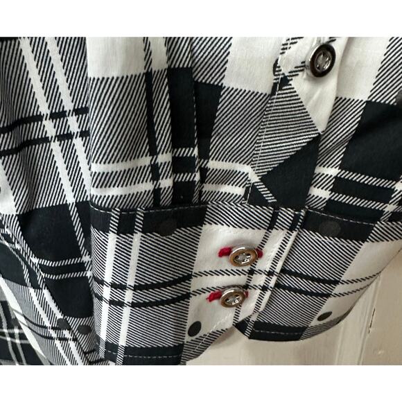 Talbots Plus Button Up Shirt Womens Plus Size 2X Black White Career Work Office - Picture 5 of 8